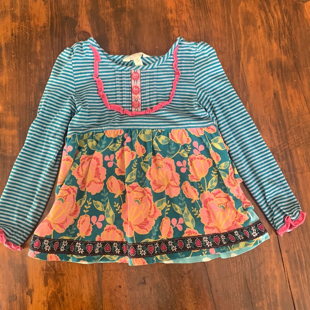 EUC Matilda Jane stripe floral Shirt